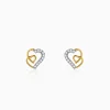 Gold Heart Linked Lab Grown Diamond Studs