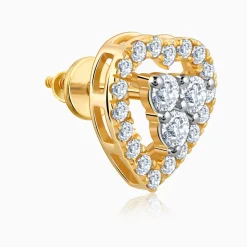 Gold Heartlet Diamond Earrings