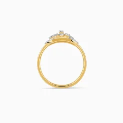Gold Hexagonaria Lab Grown Diamond Ring