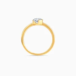Gold Hug Solitaire Lab Grown Diamond Ring