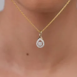 Gold Infinite Drop Lab Grown Diamond Pendant