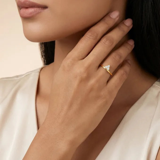 Gold Infinite Prism Lab Grown Diamond Ring (Size 12)