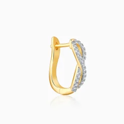Gold Infinito J-Hoop Diamond Earrings