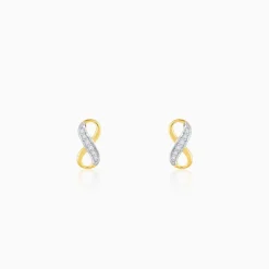 Gold Infinity Grace Lab Grown Diamond Stud Earrings