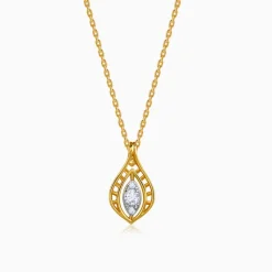 Gold Lattice Light Lab Grown Diamond Pendant