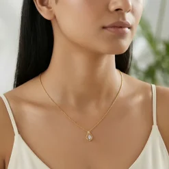 Gold Lattice Light Lab Grown Diamond Pendant