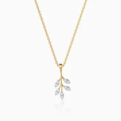 Gold Leaf Bliss Lab Grown Diamond Pendant