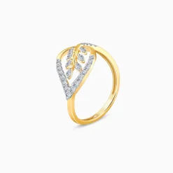 Gold Leaf in Luxury Lab Grown Diamond Ring
