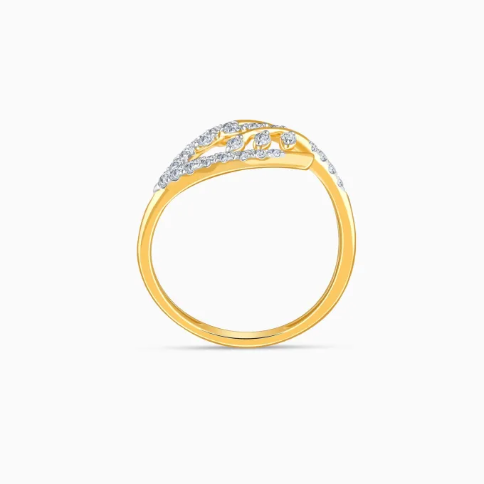 Gold Leaf in Luxury Lab Grown Diamond Ring