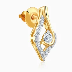 Gold Leaflet Sparkle Lab Grown Diamond Studs