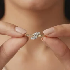 Gold Liora Twist Lab Grown Diamond Ring (Size 12)