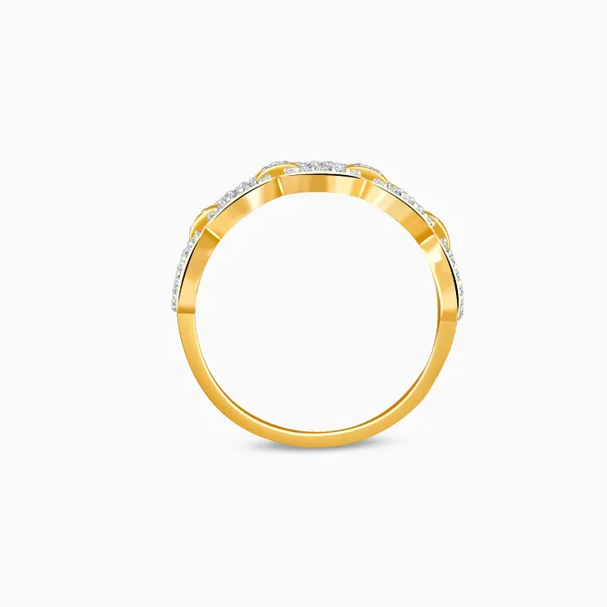 Gold Locking Lab Grown Diamond Ring