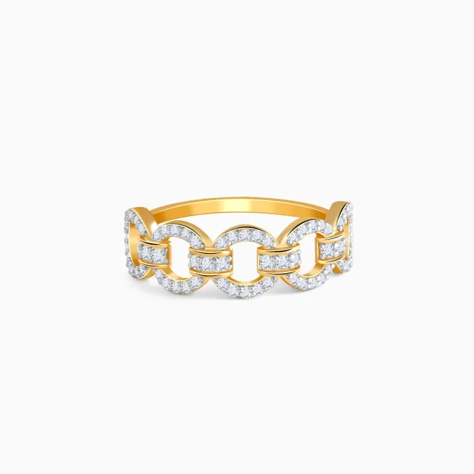 Gold Locking Lab Grown Diamond Ring