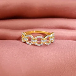 Gold Locking Lab Grown Diamond Ring