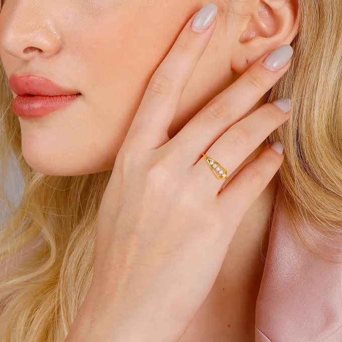Gold Love for Sparkles Lab Grown Diamond Ring (Size 13)