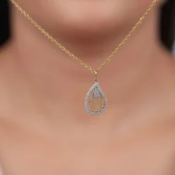 Gold Luma Teardrop Lab Grown Diamond Pendant