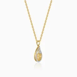 Gold Luma Teardrop Lab Grown Diamond Pendant