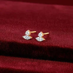 Gold Lumina Marquise Lab Grown Diamond Stud Earrings