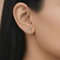 Gold Luminous Hearts Lab Grown Diamond Earrings