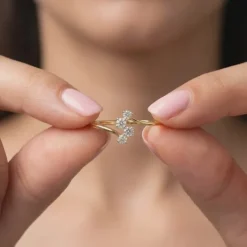 Gold Lustre Cross Lab Grown Diamond Ring (Size 12)