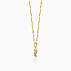 Gold Lustre Waves Lab Grown Diamond Pendant