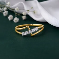 Gold Lustre Whirl Lab Grown Diamond Ring (Size 12)