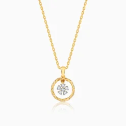 Gold Magical Fleur Lab Grown Diamond Pendant