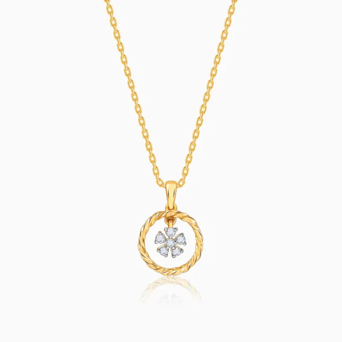 Gold Magical Fleur Lab Grown Diamond Pendant