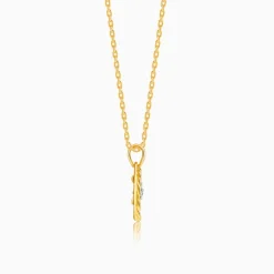 Gold Magical Fleur Lab Grown Diamond Pendant