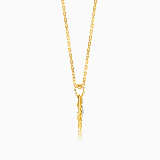 Gold Magical Fleur Lab Grown Diamond Pendant