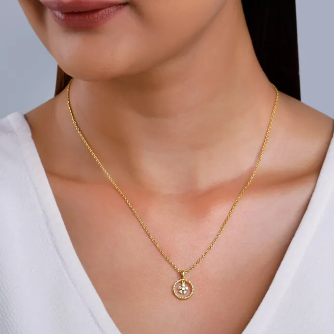 Gold Magical Fleur Lab Grown Diamond Pendant