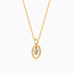 Gold Magical Fleur Lab Grown Diamond Pendant
