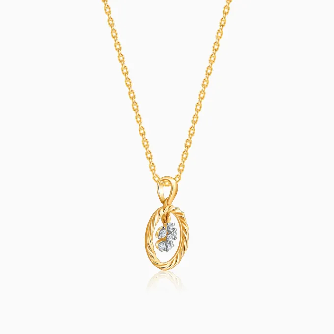 Gold Magical Fleur Lab Grown Diamond Pendant