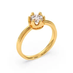Gold Majestic Promise Solitaire Diamond Ring