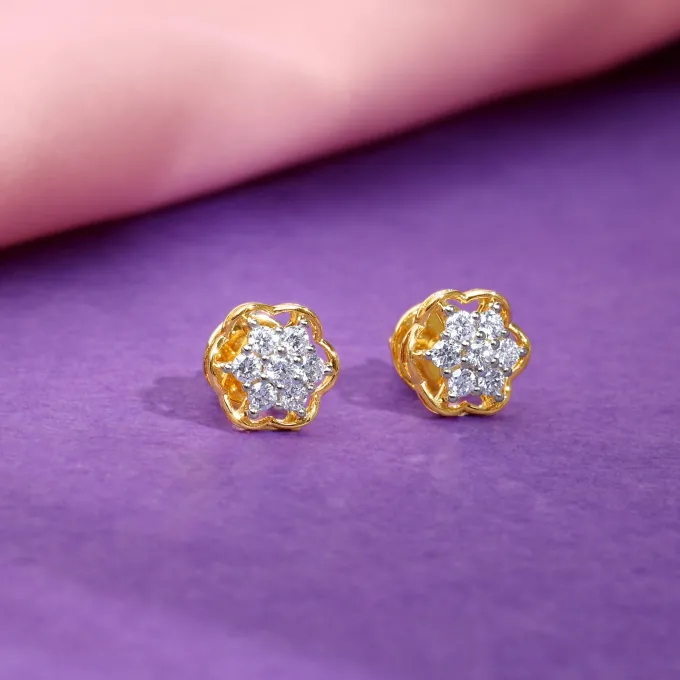 Gold Mana Lab Grown Diamond Stud Earrings