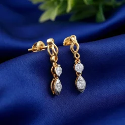 Gold Marquisite Shine Lab Grown Diamond Earrings
