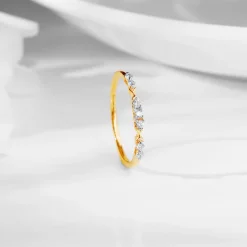 Gold Merger Diamond Ring