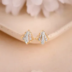 Gold Minimal Lab Grown Diamond Stud Earrings