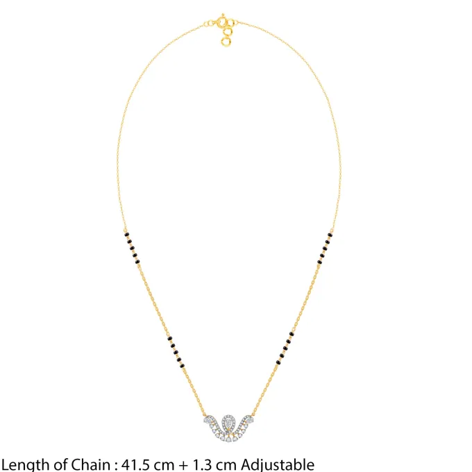 Gold Monica Lab Grown Diamond Mangalsutra