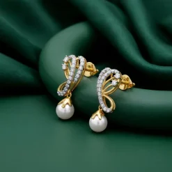 Gold Moonvine Lab Grown Diamond Earrings