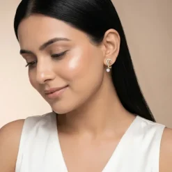 Gold Moonvine Lab Grown Diamond Earrings