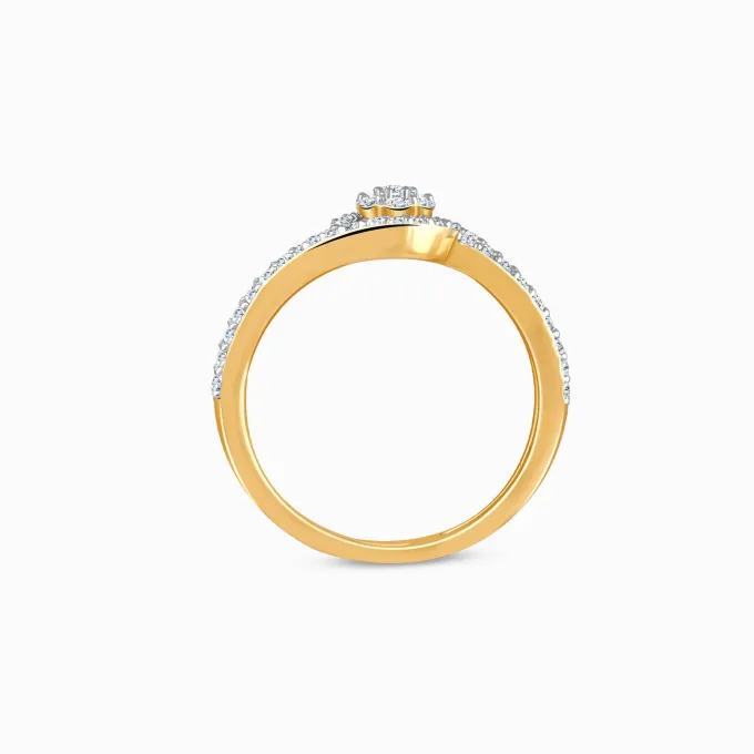 Gold Nigella Cluster Lab Grown Diamond Ring