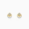 Gold Nightfall Circle Lab Grown Diamond Earrings