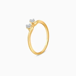 Gold Opal Waves Lab Grown Diamond Ring