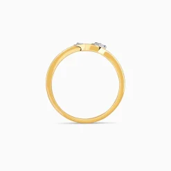 Gold Opal Waves Lab Grown Diamond Ring