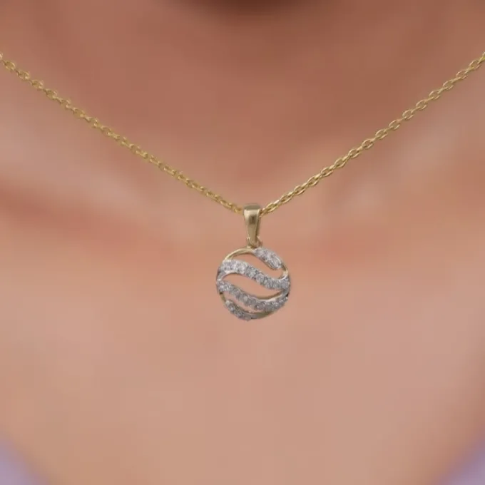 Gold Orbelle Lab Grown Diamond Pendant