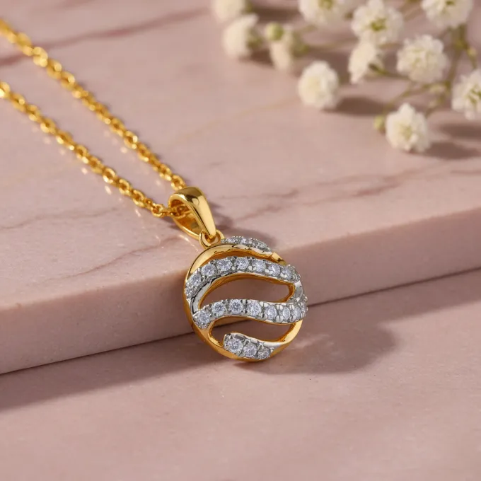 Gold Orbelle Lab Grown Diamond Pendant