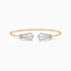 Gold Orvella Lab Grown Diamond Cuff Bracelet
