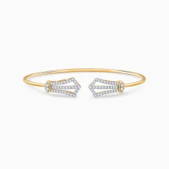 Gold Orvella Lab Grown Diamond Cuff Bracelet
