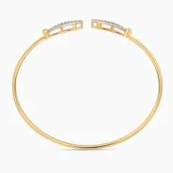 Gold Orvella Lab Grown Diamond Cuff Bracelet